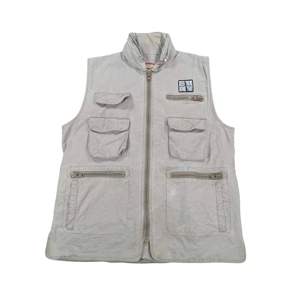 Banana Republic Mill Valley Safari Photojournalist Vest Mens L Tan Vintage‎ 80s